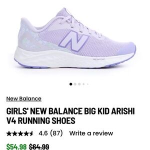 New Balance Fresh Foam Arishi v4 Kids Purple Athletic Shoes (XW)